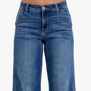 Judy Blue Mid Rise Trouser Retro Wide Leg Jean